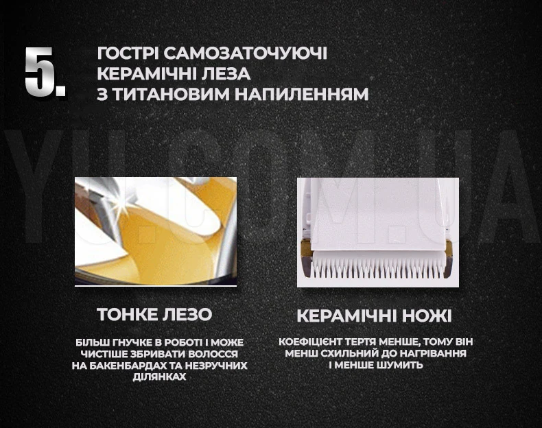 Професійна акумуляторна машинка для стрижки Gemei Gm-6001 з керамічними лезами Професійна акумуляторна машинка для стрижки Gemei Gm-6001 з керамічними лезами