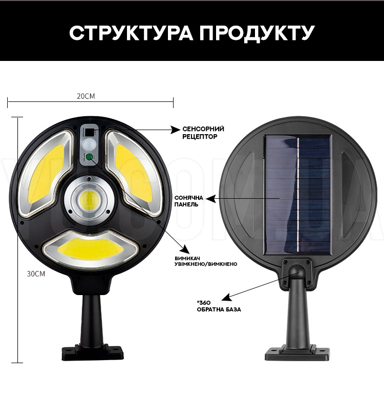 Лампа діодна Bailong Solar день-ніч BL-LB-1288A-150COB Лампа діодна Bailong Solar день-ніч BL-LB-1288A-150COB