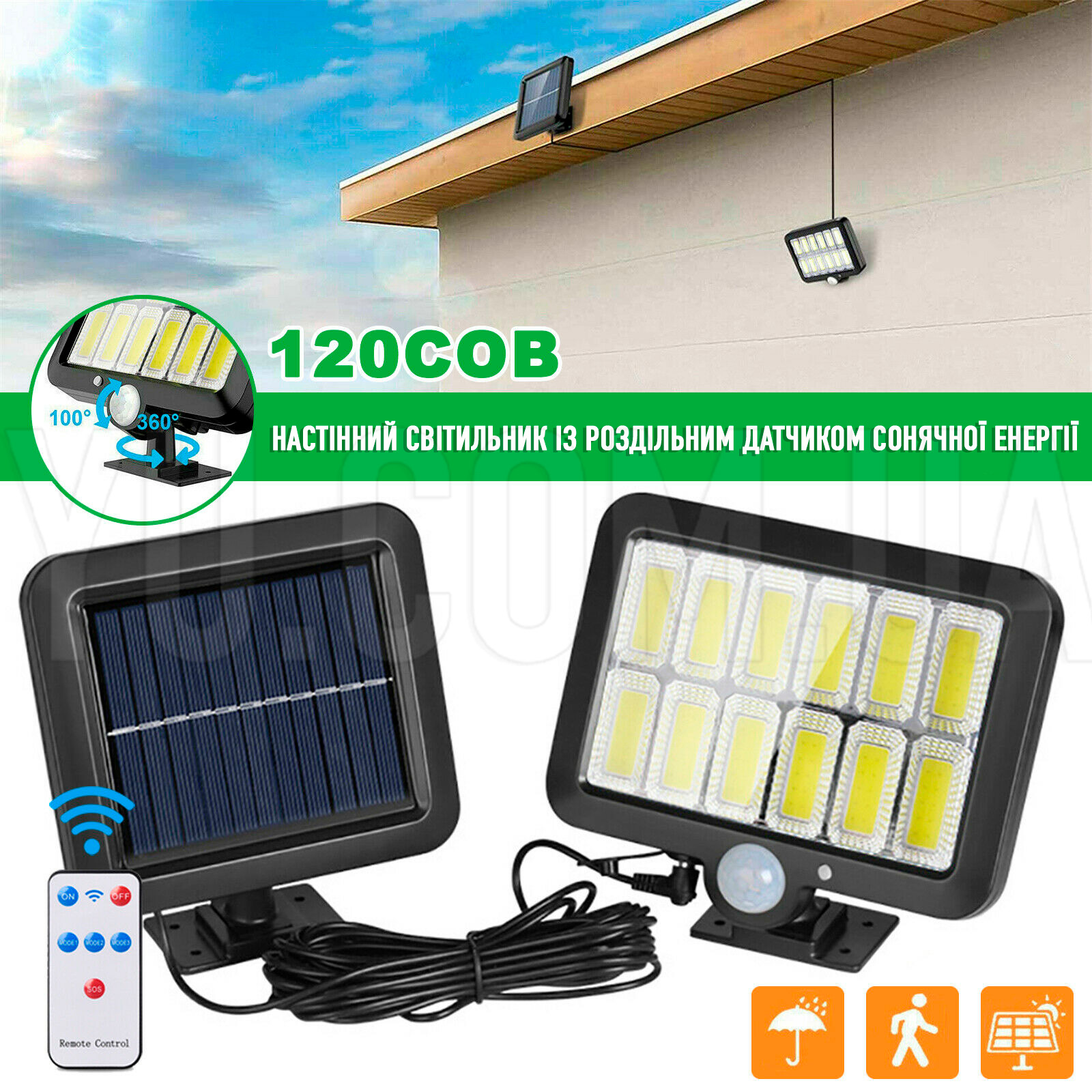 Лампа діодна Bailong Solar день-ніч BL-BK-128-12COB Лампа діодна Bailong Solar день-ніч BL-BK-128-12COB