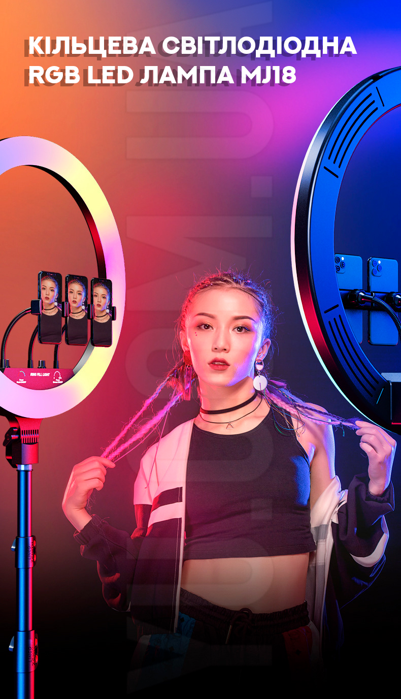 Кільцева світлодіодна RGB LED лампа MJ18 Кільцева світлодіодна RGB LED лампа MJ18