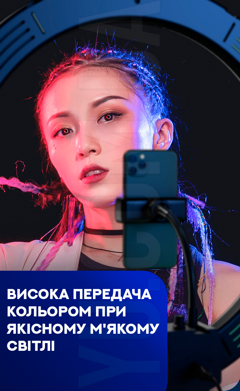 Кільцева світлодіодна RGB LED лампа MJ18 Кільцева світлодіодна RGB LED лампа MJ18