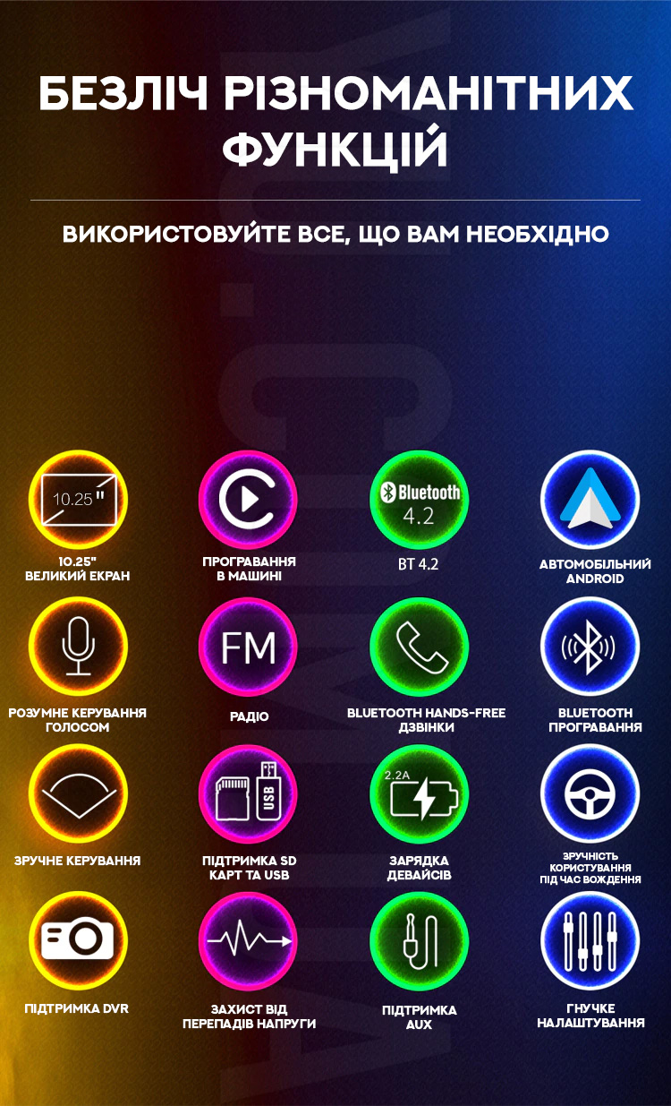 Автомагнітола 2DIN Pi-208 Android, 10", 1/16 Gb Автомагнітола 2DIN Pi-208 Android, 10", 1/16 Gb