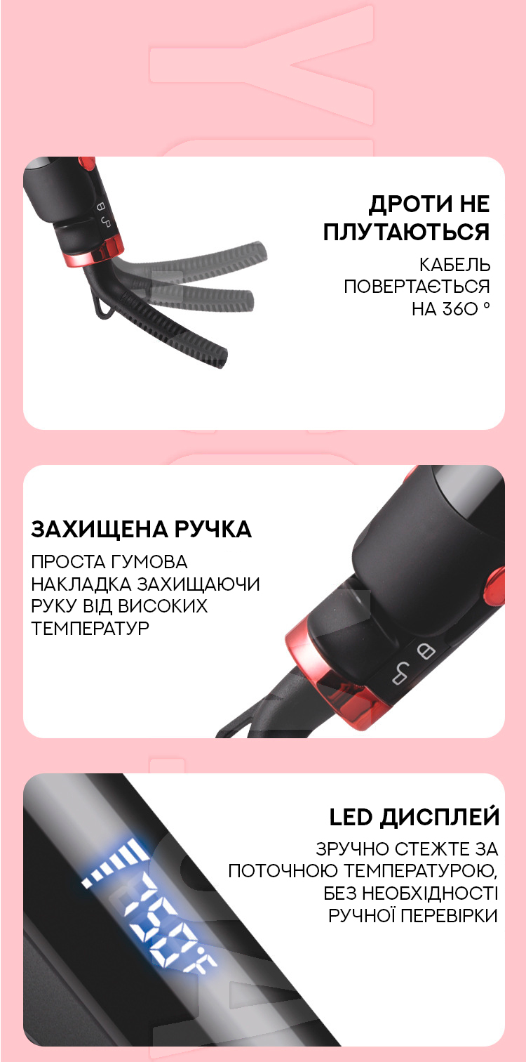 Профессиональный утюжок-выпрямитель для волос с керамическим покрытием DSP 10183 Профессиональный утюжок-выпрямитель для волос с керамическим покрытием DSP 10183