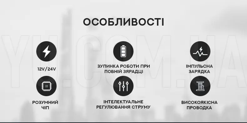 Зарядний пристрій для акумуляторів з функцією ремонту 12V/24V 10A/2 Зарядний пристрій для акумуляторів з функцією ремонту 12V/24V 10A/2