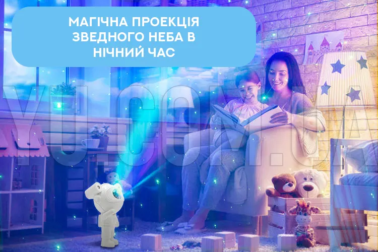 Нічник / лазерний проектор космонавт з пультом дистанційного керування і таймером Нічник / лазерний проектор космонавт з пультом дистанційного керування і таймером