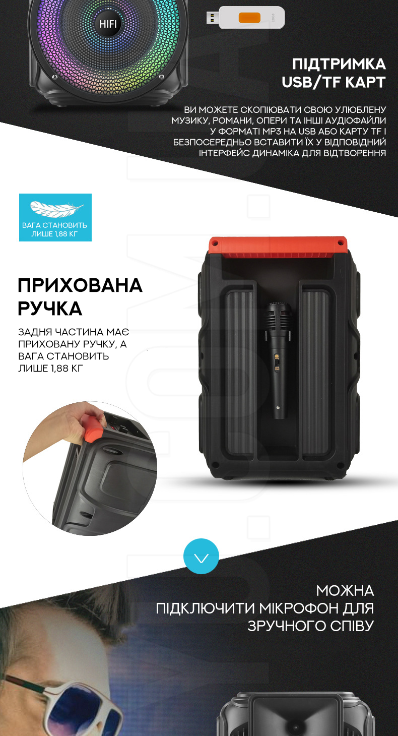 Автономна акустична система Bluetooth RX-8135W