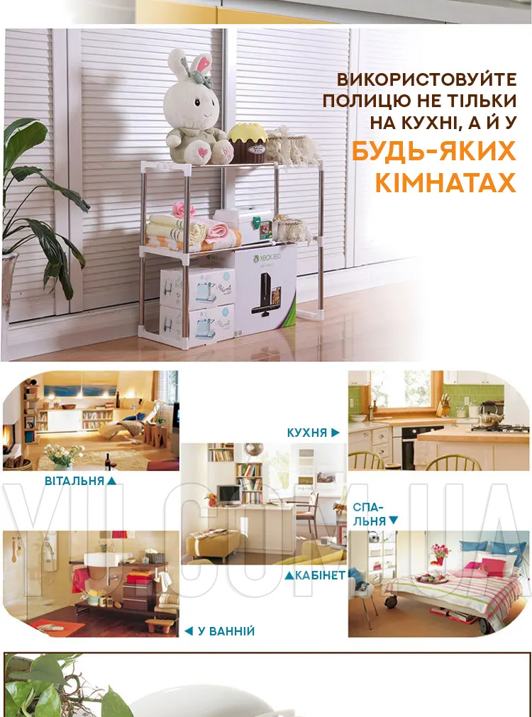 Двухъярусная полка-стеллаж для микроволновки на кухню Двухъярусная полка-стеллаж для микроволновки на кухню
