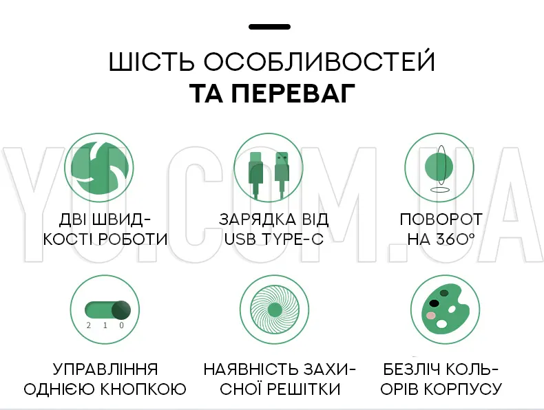 Настільний портативний вентилятор YS2260 Настільний портативний вентилятор YS2260