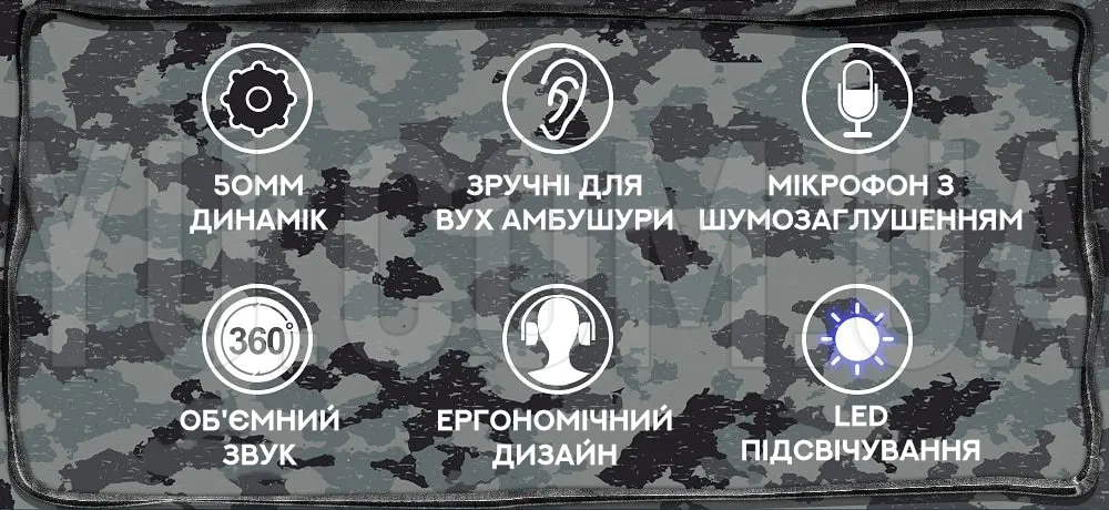Ігрові навушники GT95 з мікрофоном та LED-підсвічуванням Ігрові навушники GT95 з мікрофоном та LED-підсвічуванням