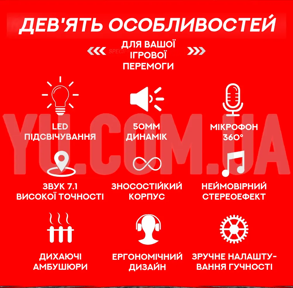 Ігрові навушники з підсвічуванням та мікрофоном Q8 Ігрові навушники з підсвічуванням та мікрофоном Q8