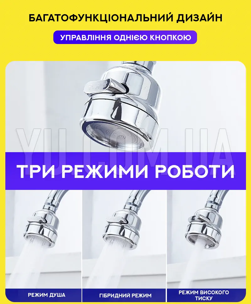 Водосберегательная никелированная насадка аэратор на кран Water Saver NEW 360°