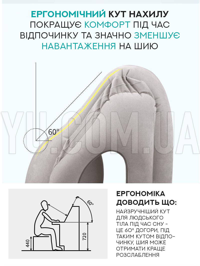 Надувная подушка-обнимашка для длительных путешествий 28298