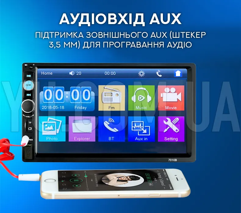 Автомагнітола 2Din MP5 7010B+BT Автомагнітола 2Din MP5 7010B+BT