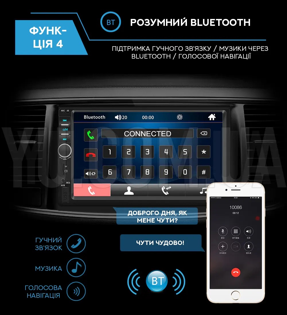 Автомагнітола MP5 7012B+BT 1DIN Автомагнітола MP5 7012B+BT 1DIN