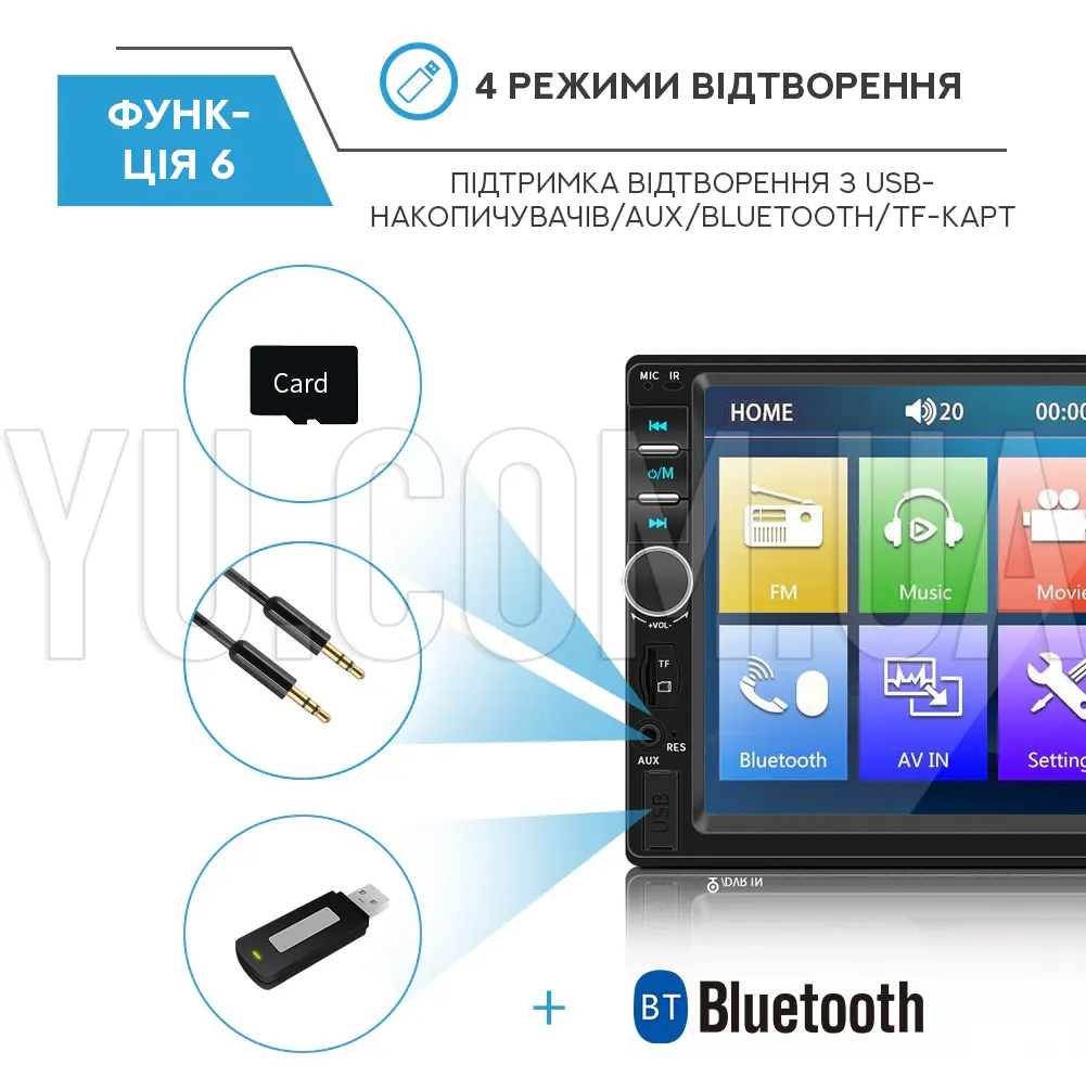 Автомагнітола MP5 7012B+BT 1DIN Автомагнітола MP5 7012B+BT 1DIN