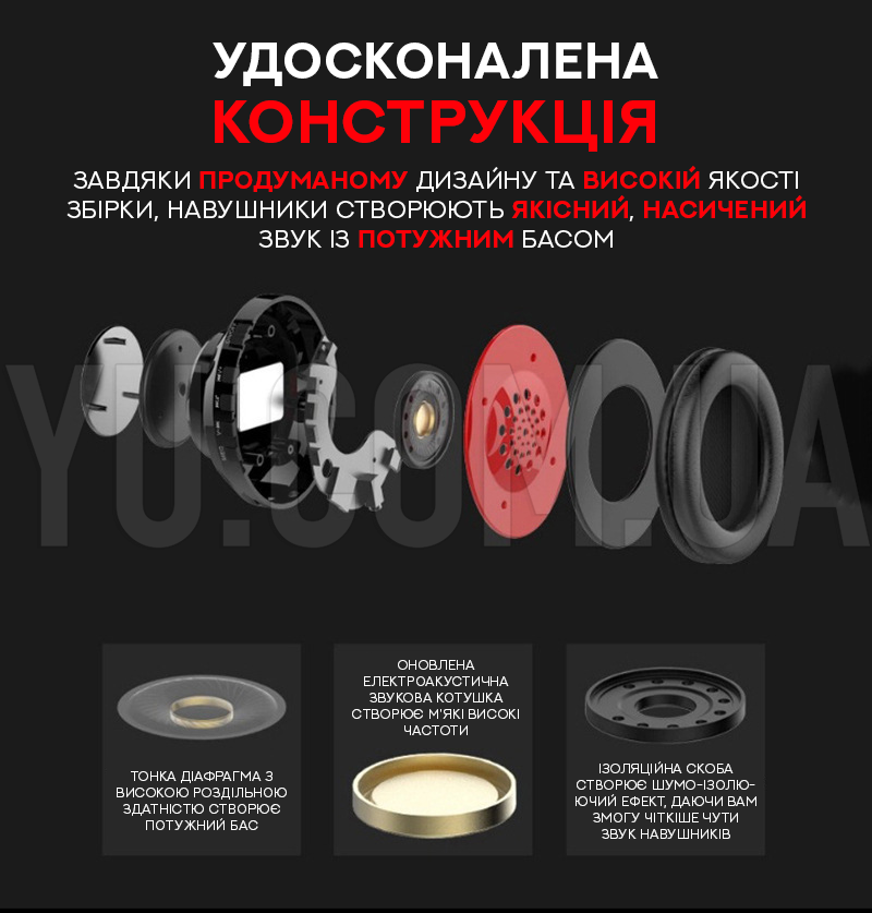 Бездротові навушники з мікрофоном і підсвічуванням B39 (Чорно-червоний) Бездротові навушники з мікрофоном і підсвічуванням B39 (Чорно-червоний)