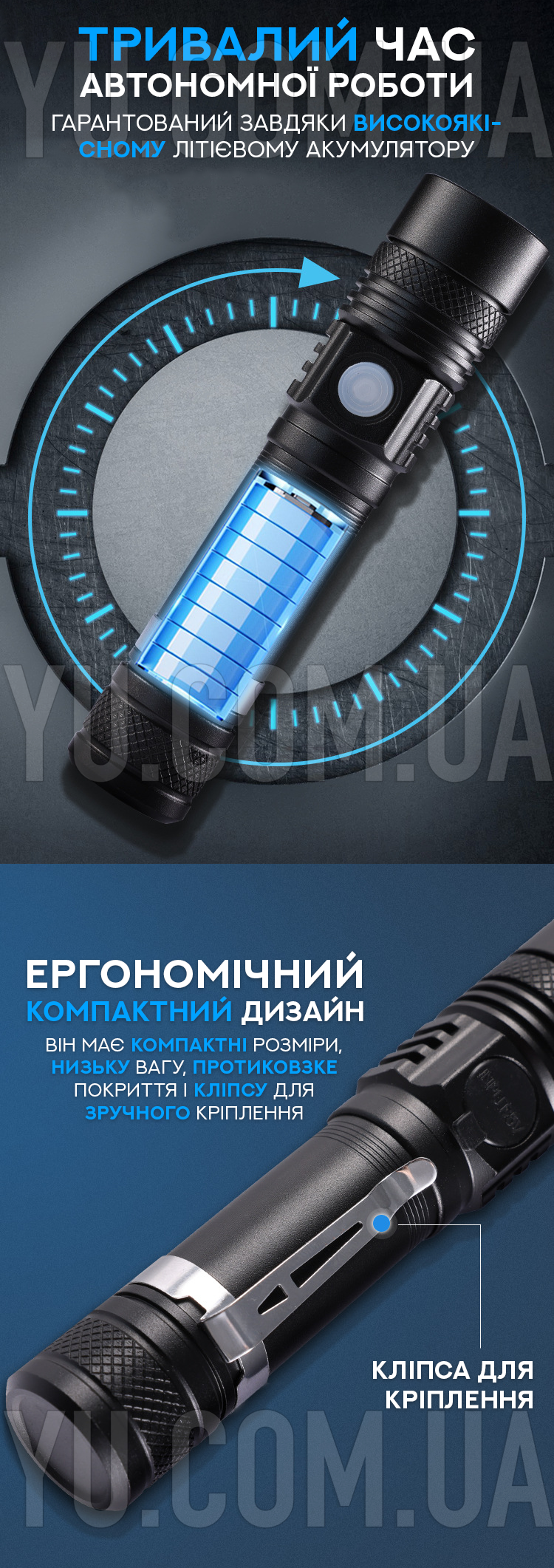 Компактний ручний ліхтарик з бічним світлом BL-520-T6 Компактний ручний ліхтарик з бічним світлом BL-520-T6