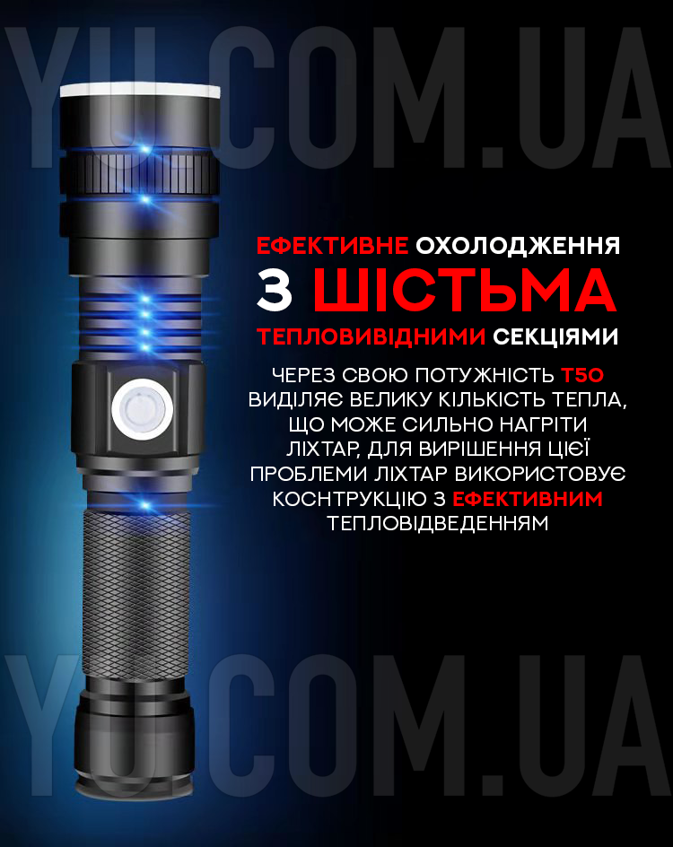 Потужний ручний ліхтарик BL-611-P50 Потужний ручний ліхтарик BL-611-P50