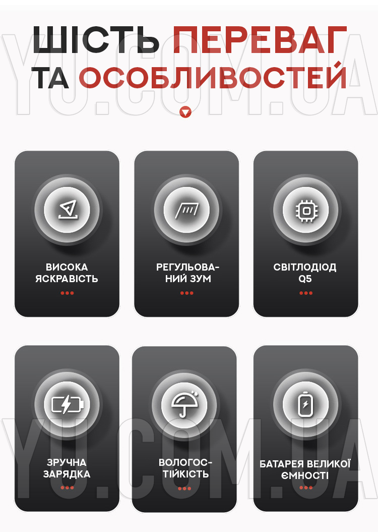 Ручний ліхтарик BL-8626 99000W XPE Ручний ліхтарик BL-8626 99000W XPE