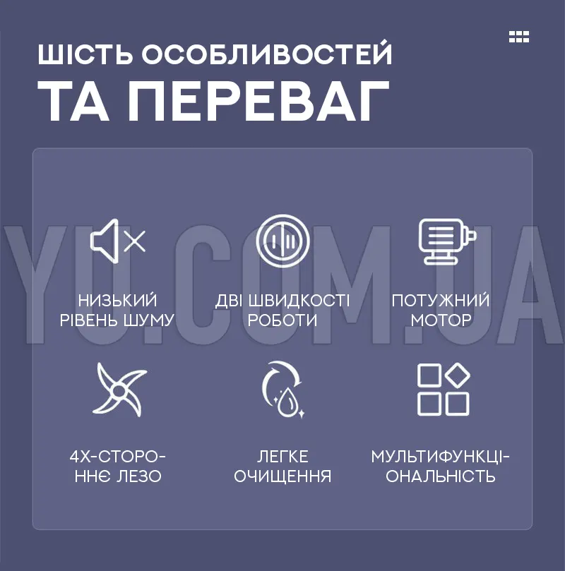 Електричний блендер подрібнювач BITEK BT-7019 1000 Вт Електричний блендер подрібнювач BITEK BT-7019 1000 Вт