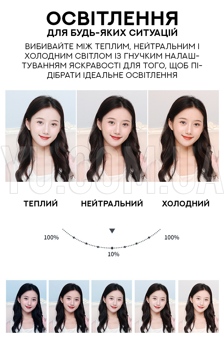 Кільцева LED лампа HQ-21N з 3 кріпленнями та пультом ДК Кільцева LED лампа HQ-21N з 3 кріпленнями та пультом ДК