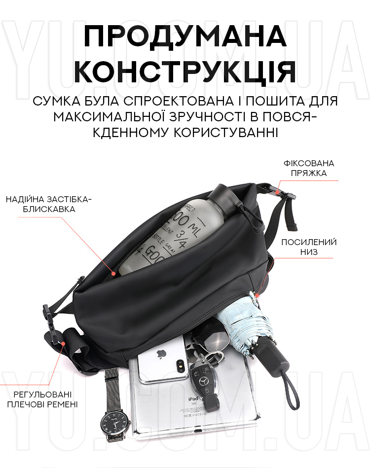 Чоловіча сумка-бананка через плече JXA1808 Чоловіча сумка-бананка через плече JXA1808