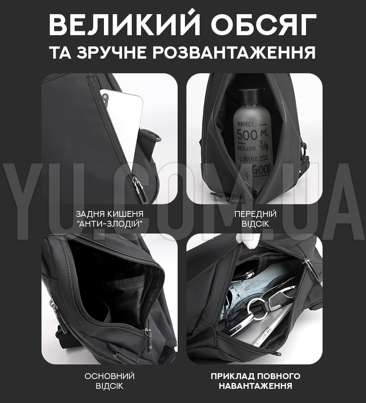 Чоловіча сумка-бананка через плече JXA1808 Чоловіча сумка-бананка через плече JXA1808
