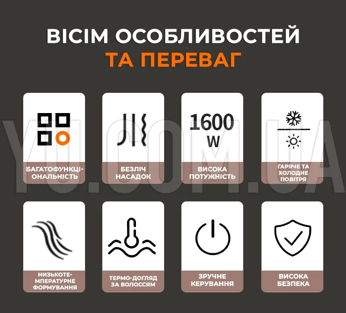 Фен мультистайлер для волосся Kemei KM-9203 4в1 Фен мультистайлер для волосся Kemei KM-9203 4в1