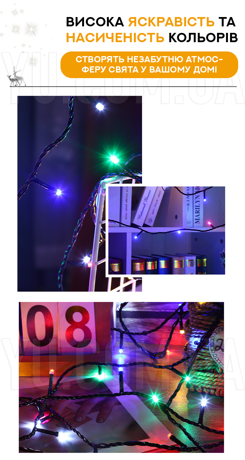Вулична гірлянда LED-100L 3.3 Line B 3.3 чорний дріт (10М) (Синій) Вулична гірлянда LED-100L 3.3 Line B 3.3 чорний дріт (10М) (Синій)