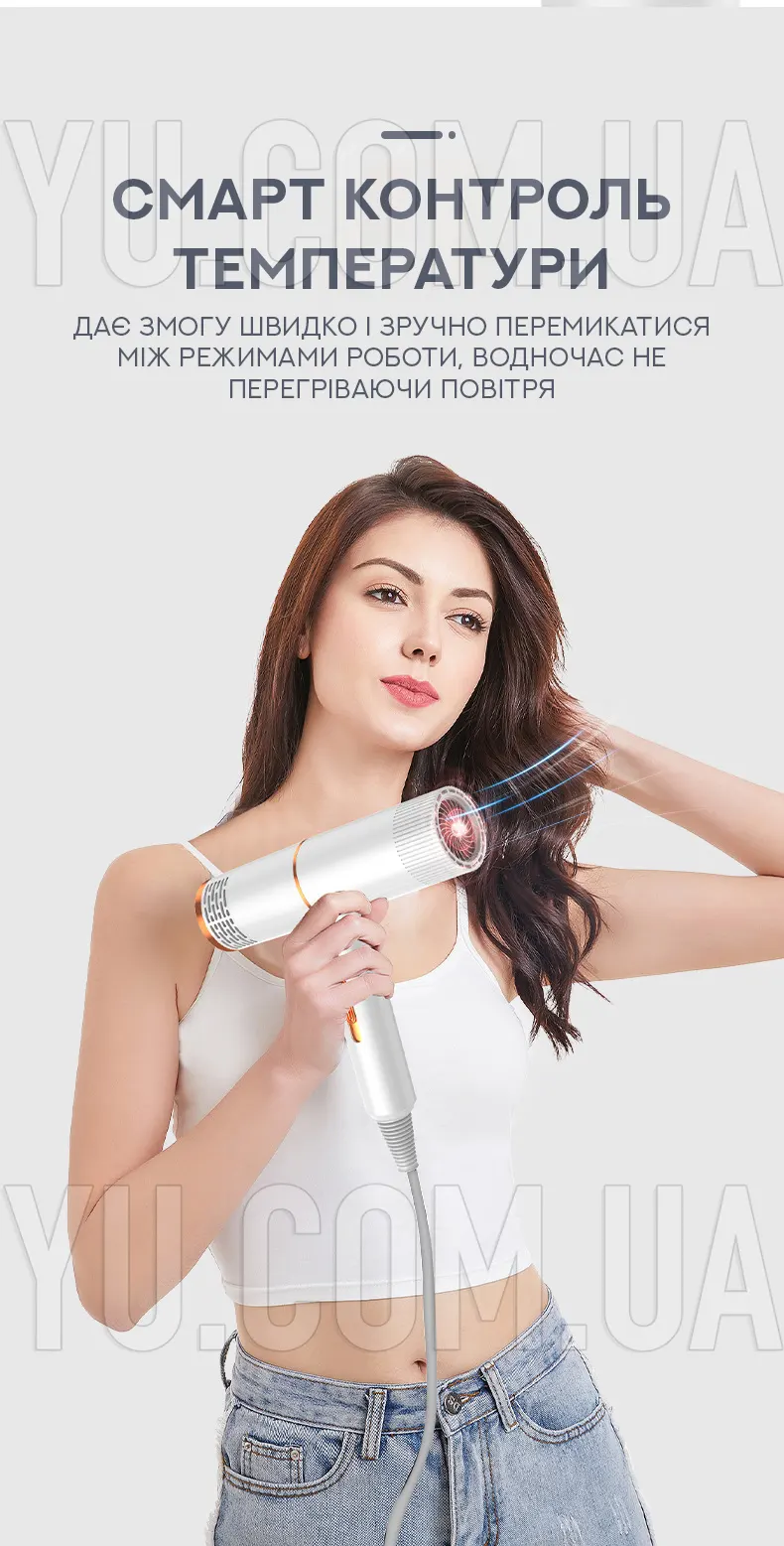 Професійний фен для укладання з іонізацією DRY HAIR EFFICIENTLY 1000W MA03-56 Професійний фен для укладання з іонізацією DRY HAIR EFFICIENTLY 1000W MA03-56