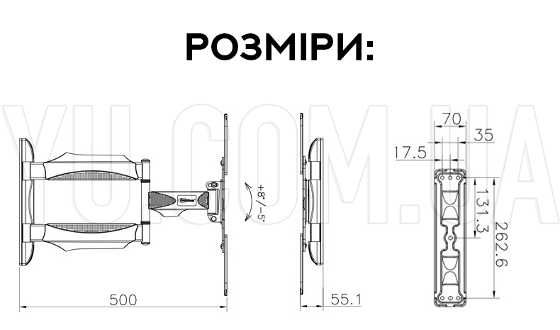 Кронштейн крепление для телевизора на стену 32"-65" P4 Кронштейн крепление для телевизора на стену 32"-65" P4