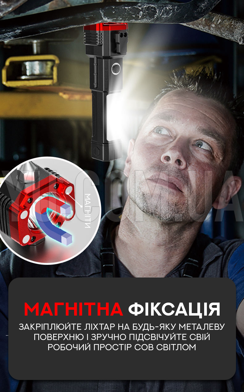 Чоловіча шкіряна сумка через плече Jeep BULUO + ПОДАРУНОК потужний ручний ліхтар Quantum QM-FL1034 Hummer Led/COB