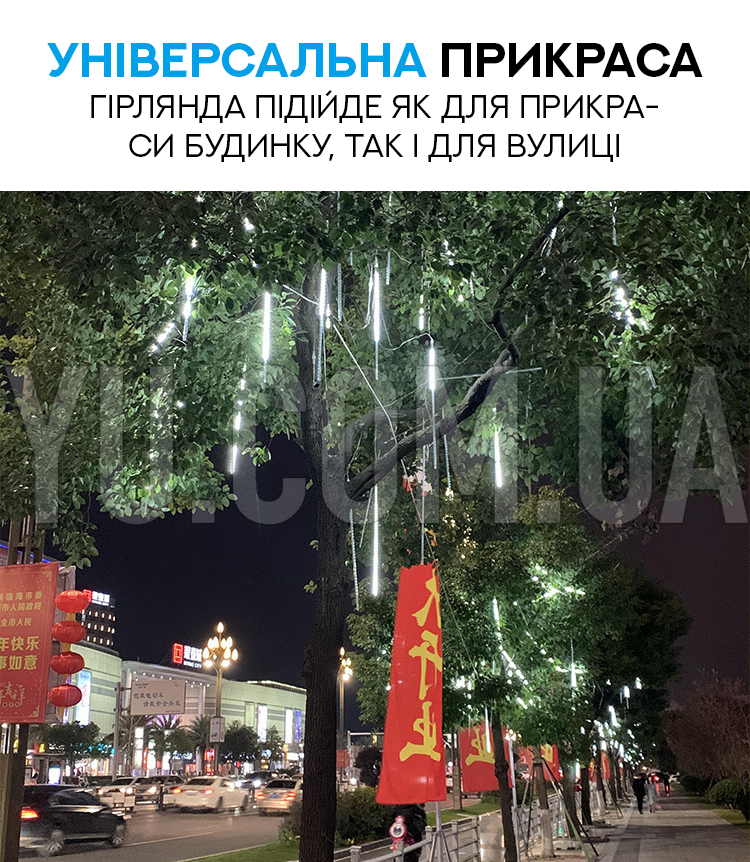 Xmas гірлянда 8 бурульок (3М*50СМ) (Синій) Xmas гірлянда 8 бурульок (3М*50СМ) (Синій)