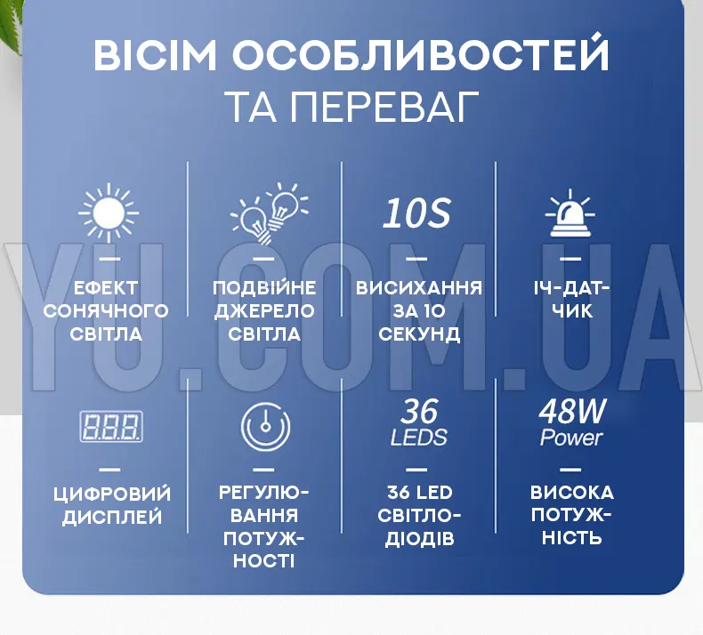 Лампа для манікюру UV+LED SUN-4S Smart 2.0 48W