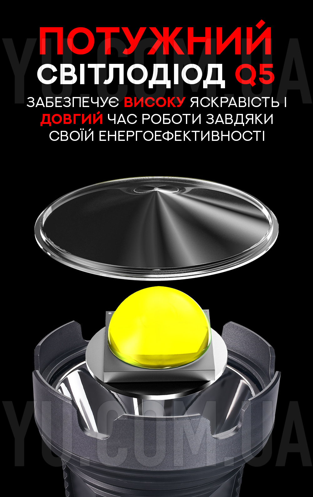 Потужний ручний ліхтар BL T-100 Torch з бічним світлом Потужний ручний ліхтар BL T-100 Torch з бічним світлом