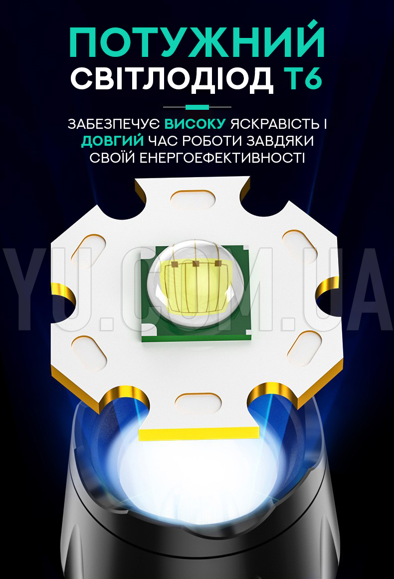 Мощный переносной фонарь TD 6000A 30W T6 Мощный переносной фонарь TD 6000A 30W T6
