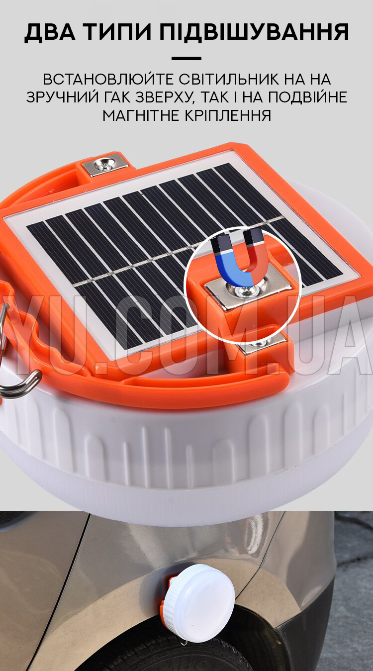 Підвісна LED-лампа на сонячній батареї Bailong Solar Type-C UFO2022-150 Підвісна LED-лампа на сонячній батареї Bailong Solar Type-C UFO2022-150