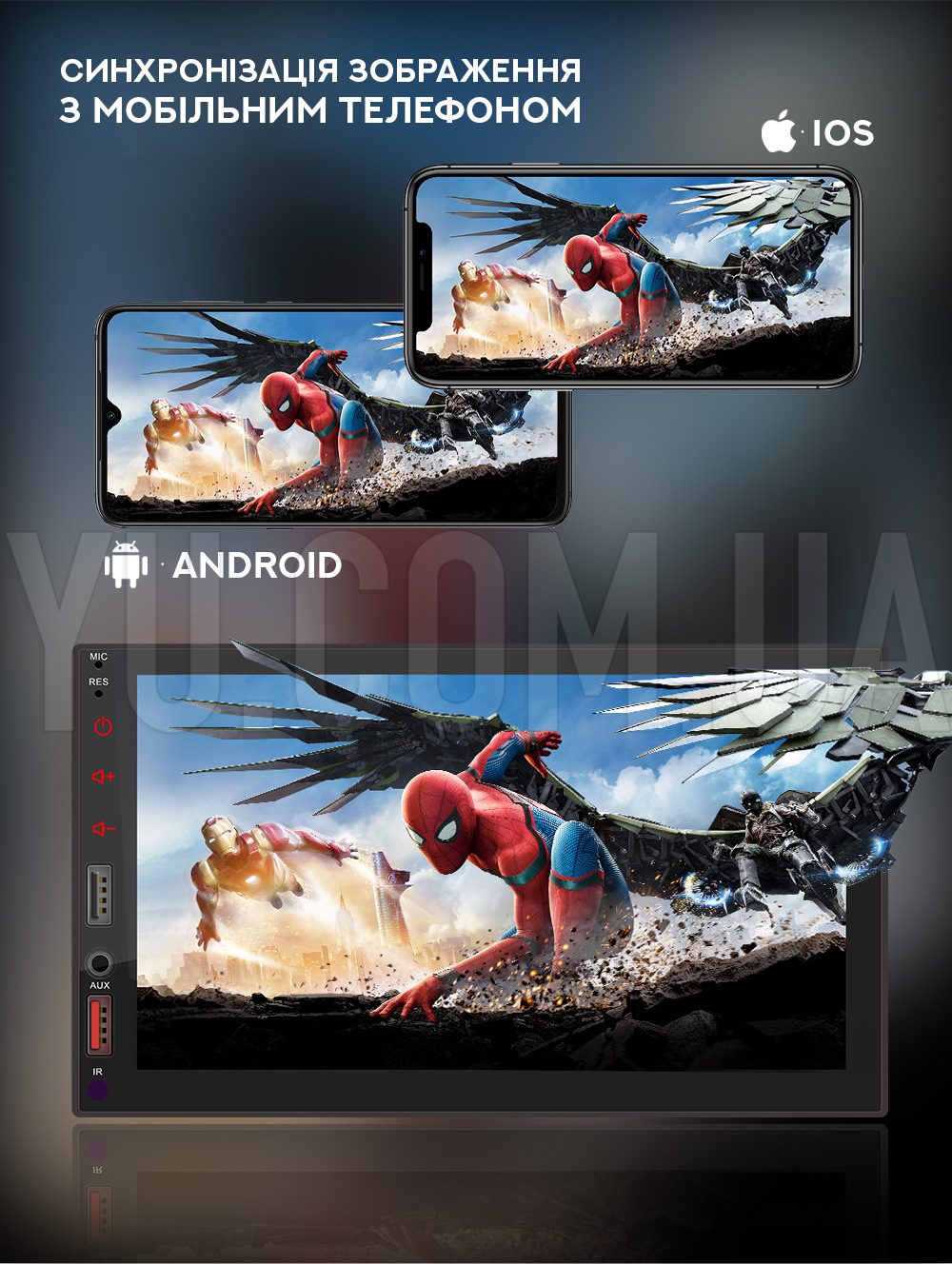 Універсальна автомагнітола X2S 7" 2 DIN на Android carplay MP4-MP5