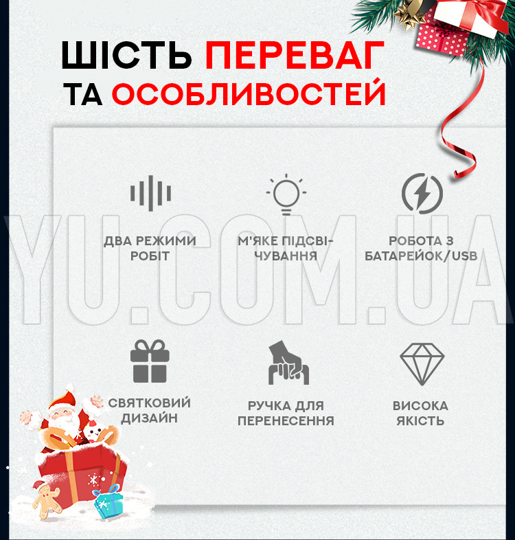 Новогодний светильник c музыкой и падающим снегом XMAS 20109A/B/C