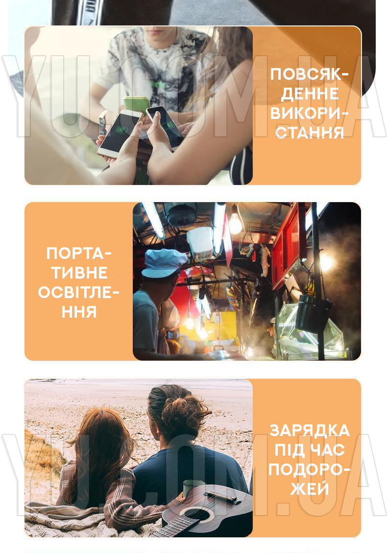 Потужний Powerbank на сонячній батареї 60000mAh