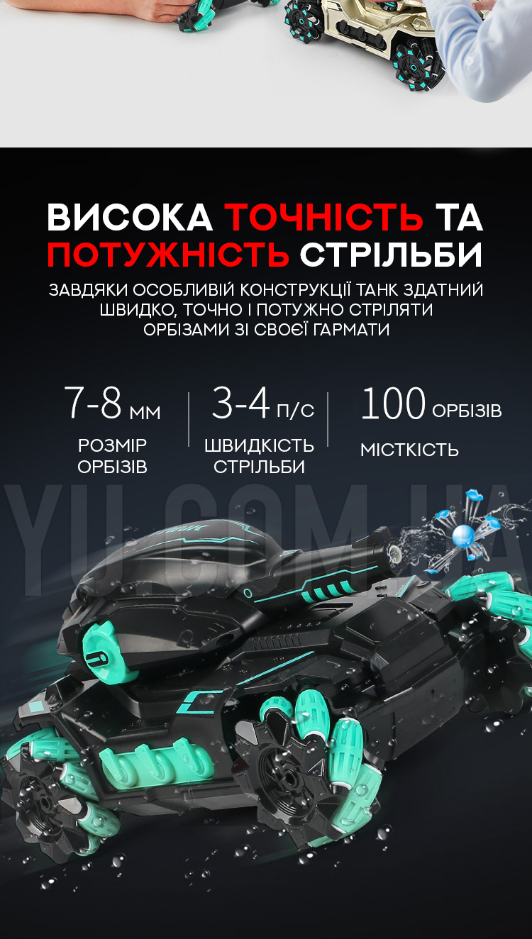Дитяча іграшка танк "Водяна бомба" на радіокеруванні Дитяча іграшка танк "Водяна бомба" на радіокеруванні