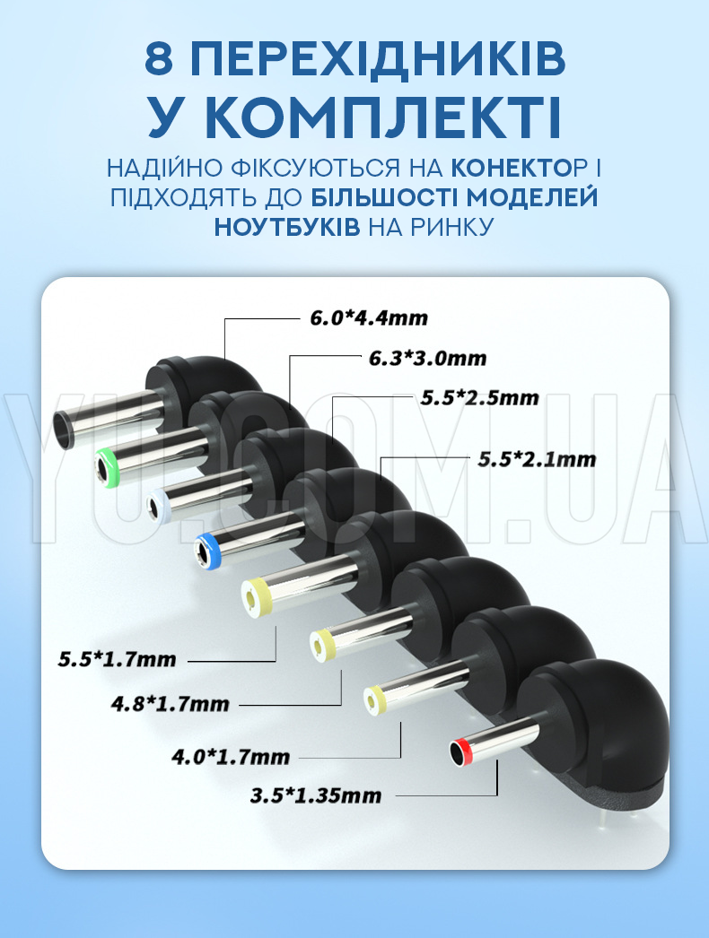 Универсальное зарядное устройство для ноутбуков 125W с 8 переходниками Универсальное зарядное устройство для ноутбуков 125W с 8 переходниками