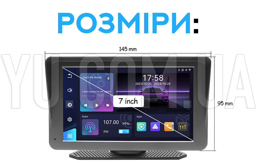Беспроводная автомобильная стереосистема с дисплеем 7-дюймов Carplay 701W Беспроводная автомобильная стереосистема с дисплеем 7-дюймов Carplay 701W