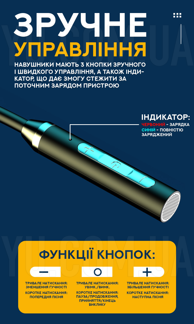 Навушники вакуумні з мікрофоном Bluetooth магніт AZ-35A-BT Навушники вакуумні з мікрофоном Bluetooth магніт AZ-35A-BT