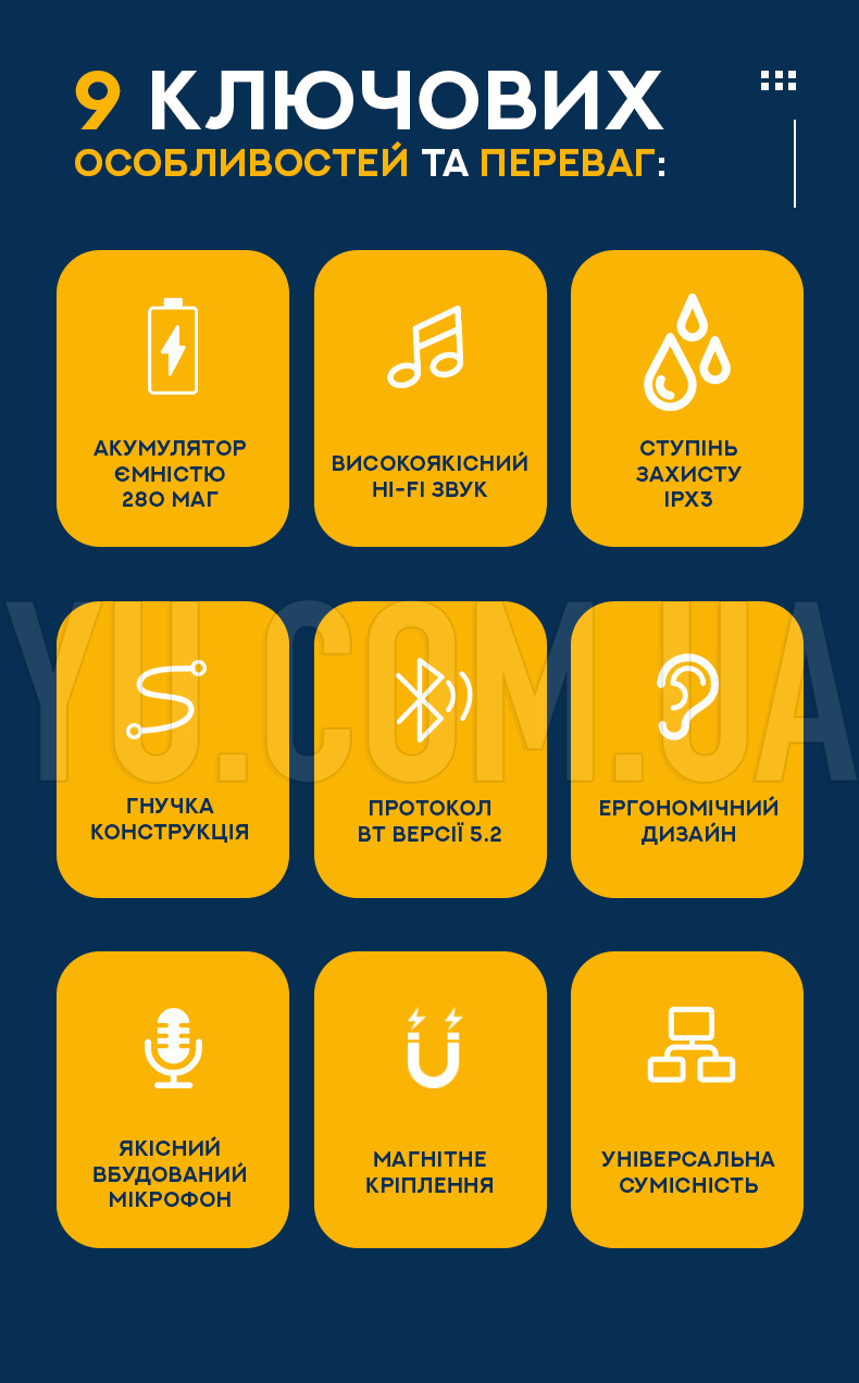 Навушники вакуумні з мікрофоном Bluetooth магніт AZ-35A-BT Навушники вакуумні з мікрофоном Bluetooth магніт AZ-35A-BT