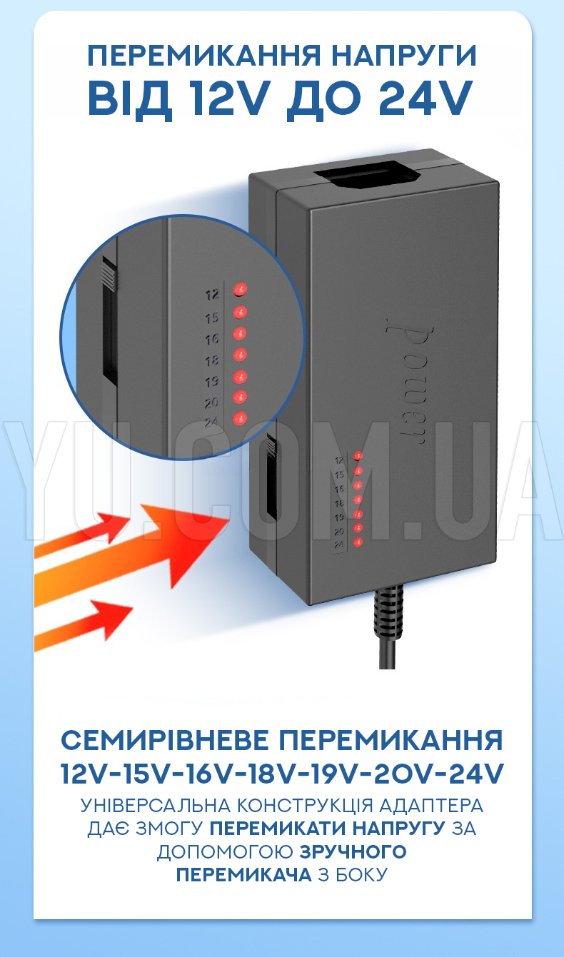 Универсальное зарядное устройство-адаптер для Ноутбука 96w 8Pin