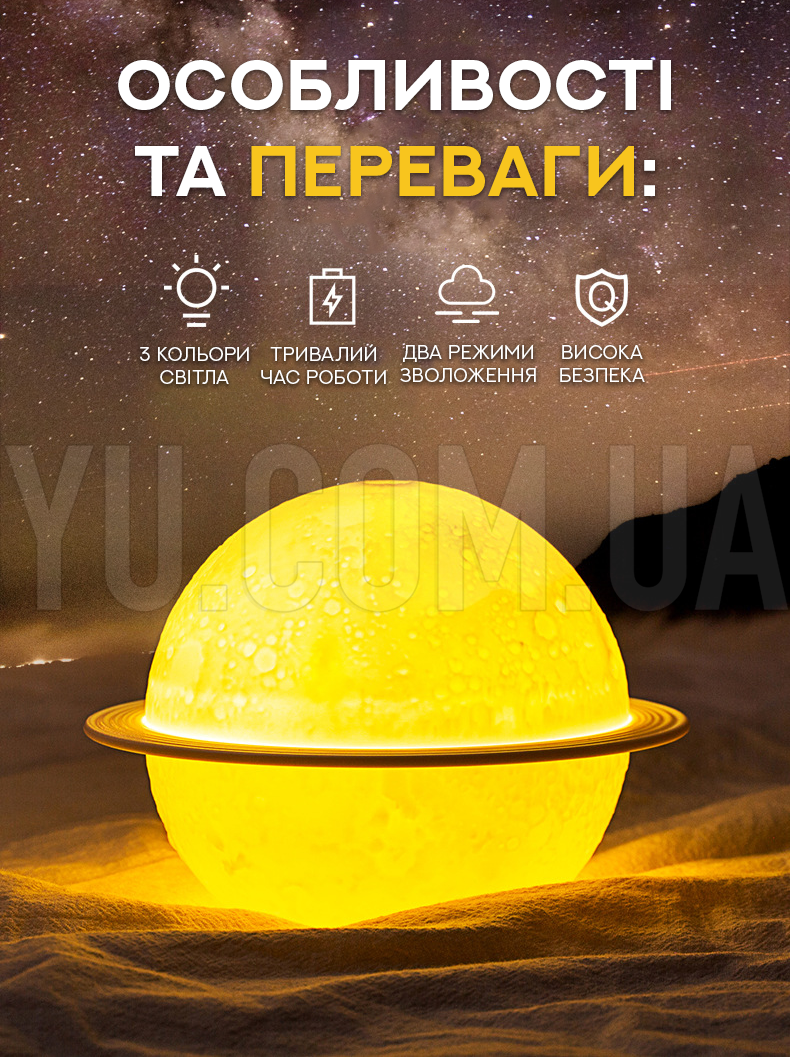 Увлажнитель воздуха - ночник в виде планеты EL-2080 250 мл. Увлажнитель воздуха - ночник в виде планеты EL-2080 250 мл.