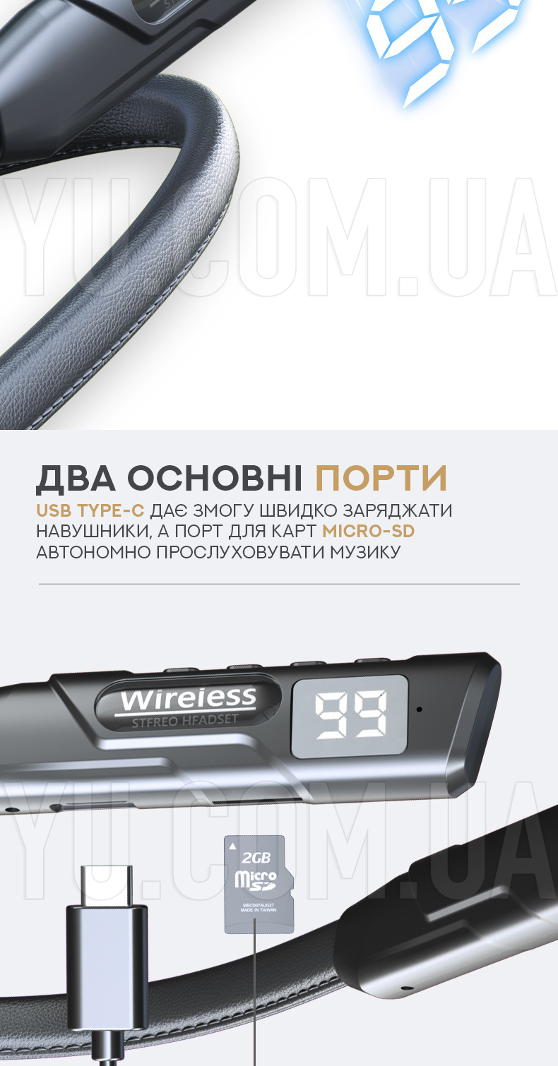 Бездротові спортивні навушники з дисплеєм EL-88BT