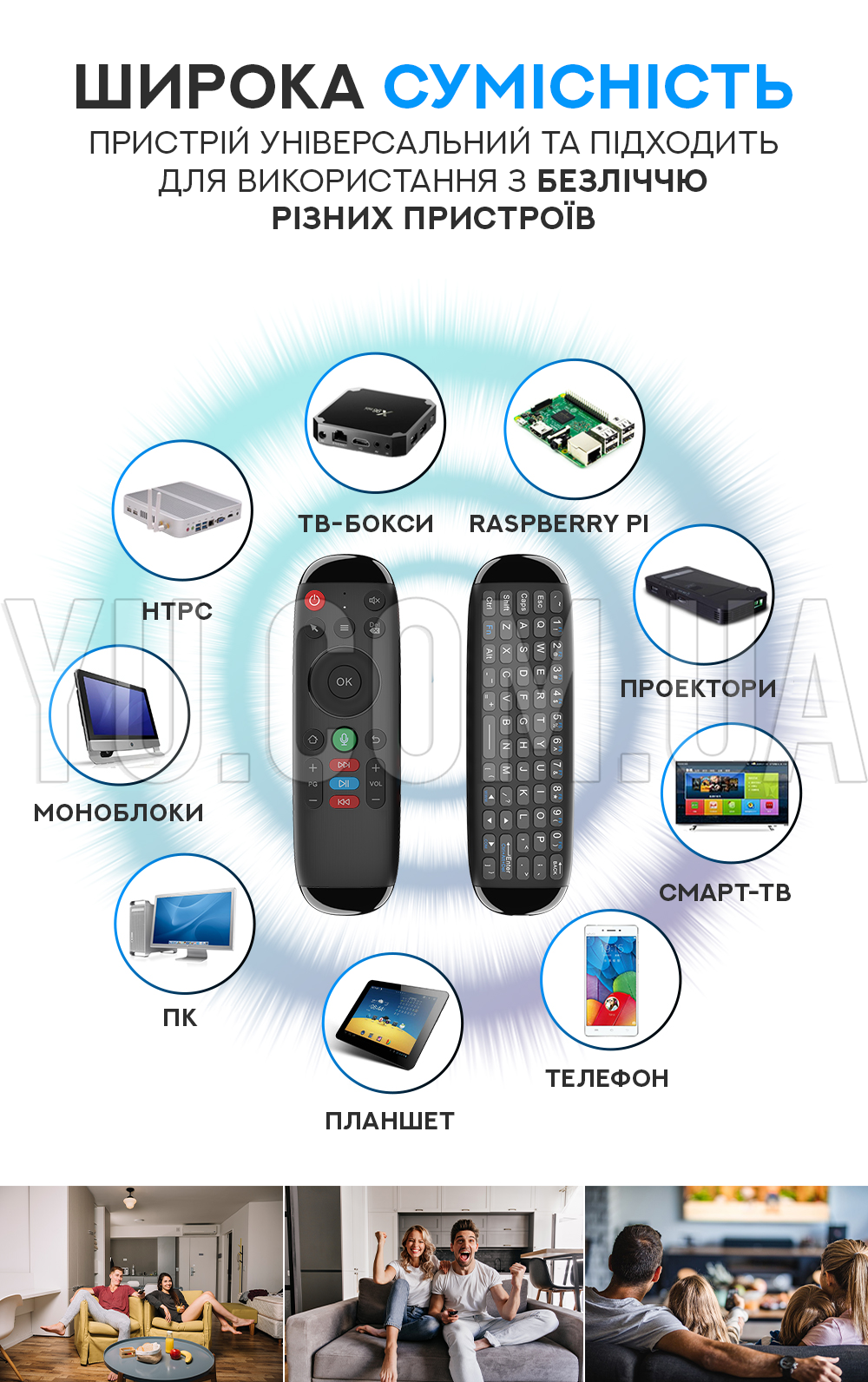 Аеромиш-пульт ДУ M6 з клавіатурою та мікрофоном для Smart-TV Аеромиш-пульт ДУ M6 з клавіатурою та мікрофоном для Smart-TV