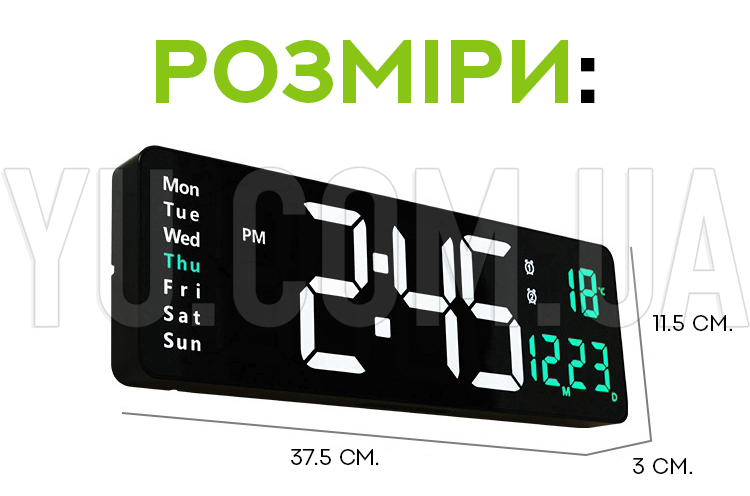 Настенные-настольные LED часы SM-601 с календарем и термометром